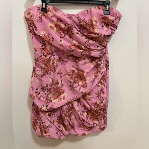 Line and Dot Bloom floral strapless mini dress